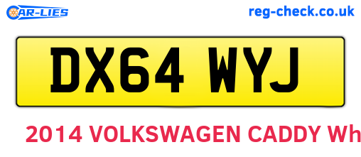 DX64WYJ are the vehicle registration plates.