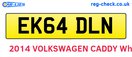 EK64DLN are the vehicle registration plates.