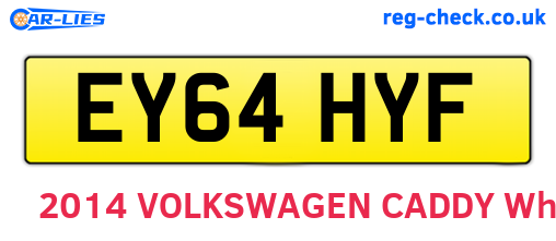 EY64HYF are the vehicle registration plates.