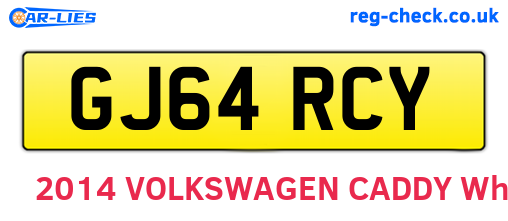 GJ64RCY are the vehicle registration plates.