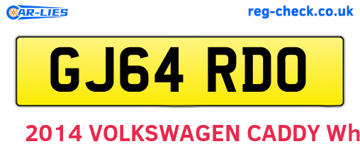 GJ64RDO are the vehicle registration plates.