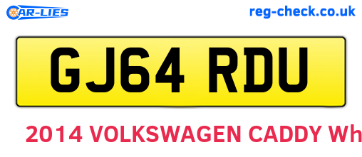 GJ64RDU are the vehicle registration plates.