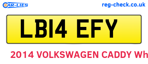 LB14EFY are the vehicle registration plates.