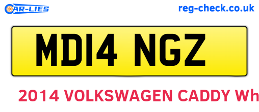 MD14NGZ are the vehicle registration plates.