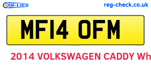 MF14OFM are the vehicle registration plates.