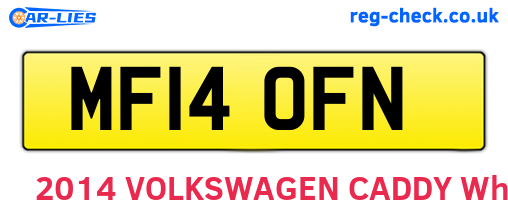 MF14OFN are the vehicle registration plates.