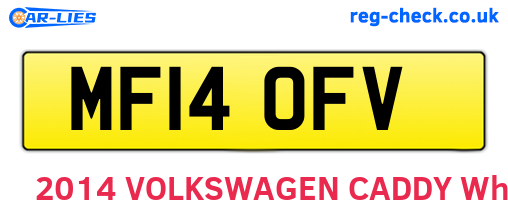 MF14OFV are the vehicle registration plates.