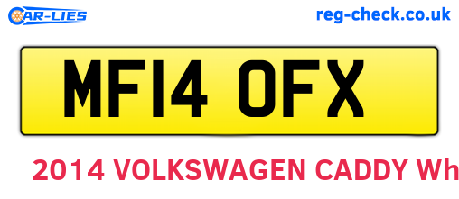 MF14OFX are the vehicle registration plates.