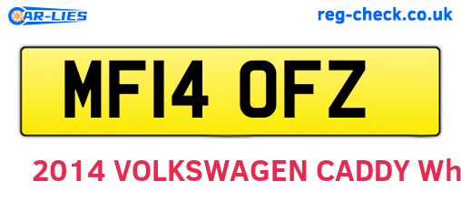 MF14OFZ are the vehicle registration plates.