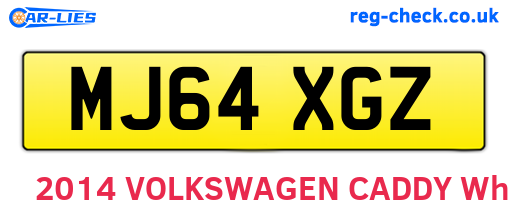MJ64XGZ are the vehicle registration plates.