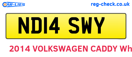 ND14SWY are the vehicle registration plates.