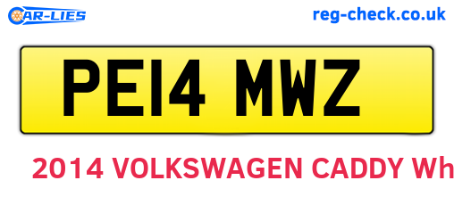 PE14MWZ are the vehicle registration plates.