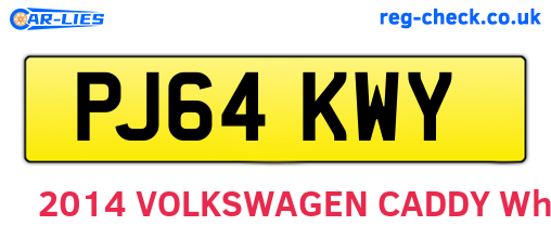 PJ64KWY are the vehicle registration plates.