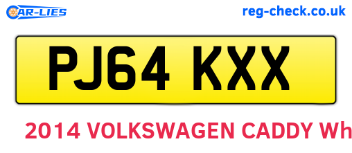 PJ64KXX are the vehicle registration plates.