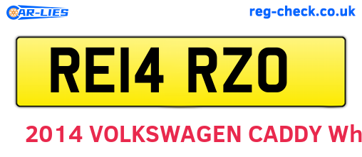 RE14RZO are the vehicle registration plates.