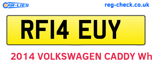 RF14EUY are the vehicle registration plates.