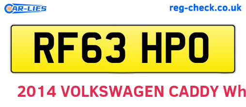RF63HPO are the vehicle registration plates.