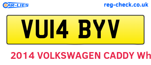 VU14BYV are the vehicle registration plates.