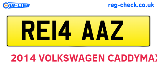 RE14AAZ are the vehicle registration plates.