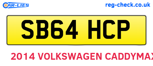 SB64HCP are the vehicle registration plates.