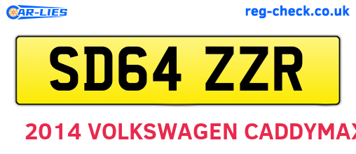 SD64ZZR are the vehicle registration plates.