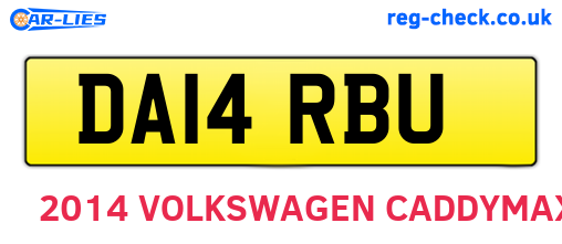 DA14RBU are the vehicle registration plates.
