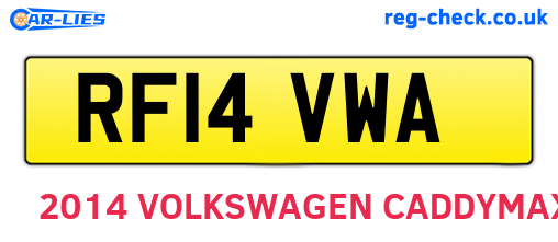RF14VWA are the vehicle registration plates.