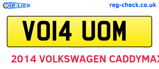 VO14UOM are the vehicle registration plates.