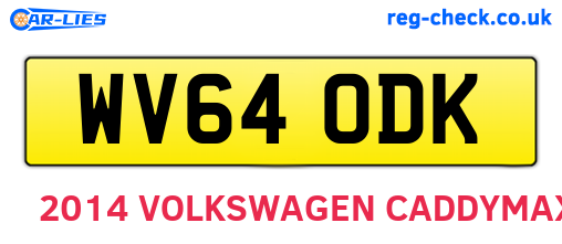 WV64ODK are the vehicle registration plates.