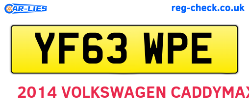YF63WPE are the vehicle registration plates.