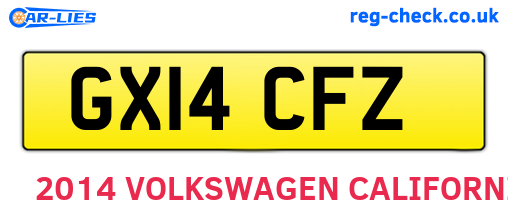 GX14CFZ are the vehicle registration plates.