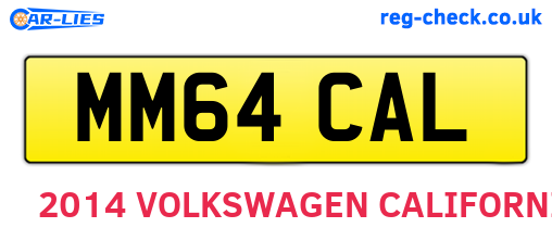 MM64CAL are the vehicle registration plates.