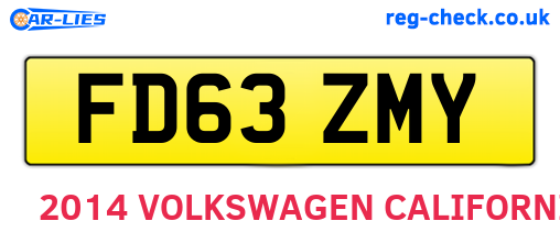 FD63ZMY are the vehicle registration plates.