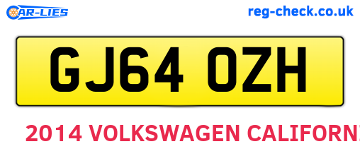 GJ64OZH are the vehicle registration plates.