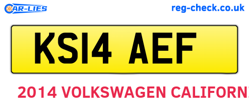 KS14AEF are the vehicle registration plates.
