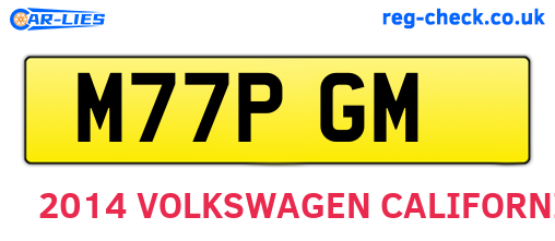 M77PGM are the vehicle registration plates.