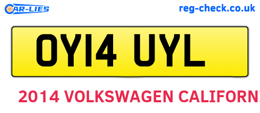 OY14UYL are the vehicle registration plates.