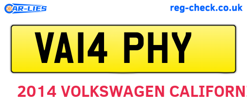 VA14PHY are the vehicle registration plates.
