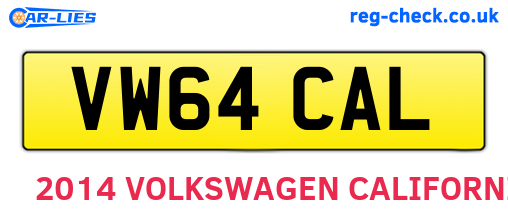 VW64CAL are the vehicle registration plates.