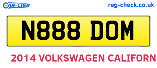 N888DOM are the vehicle registration plates.