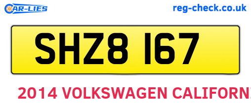 SHZ8167 are the vehicle registration plates.