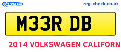 M33RDB are the vehicle registration plates.