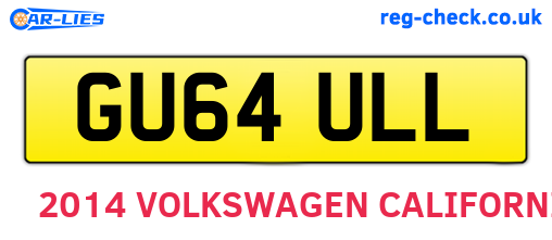 GU64ULL are the vehicle registration plates.
