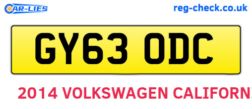 GY63ODC are the vehicle registration plates.