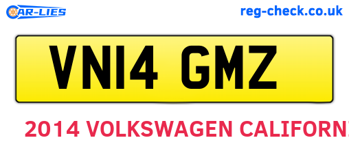 VN14GMZ are the vehicle registration plates.