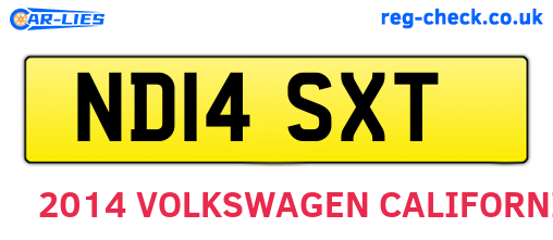 ND14SXT are the vehicle registration plates.
