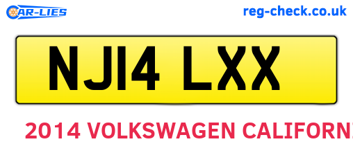 NJ14LXX are the vehicle registration plates.
