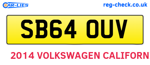 SB64OUV are the vehicle registration plates.