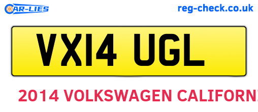VX14UGL are the vehicle registration plates.