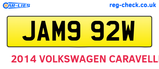 JAM992W are the vehicle registration plates.